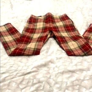 H&M Red Plaid Straight Leg Pants